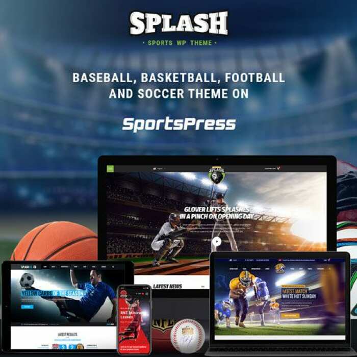 splash sport wordpress sports theme for basketball football soccer and baseball clubs 62309af042018